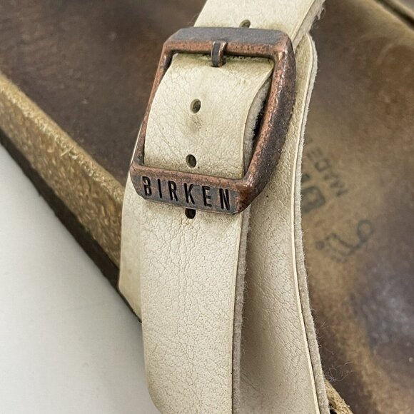 BIRKENSTOCK Womens Size 37 US 6.5 Leather THONG SANDALS LADIES Slippers - Picture 6 of 9